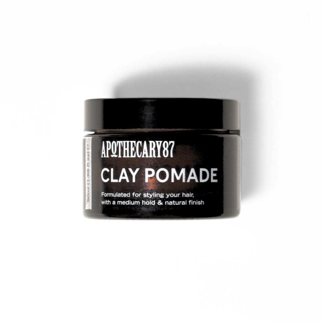 Apothecary 87 Clay Pomade | Premium Formulation | Natural Finish, Medium Hold, Heavy Weight | All Hair Types | Hair Clay | 50ml