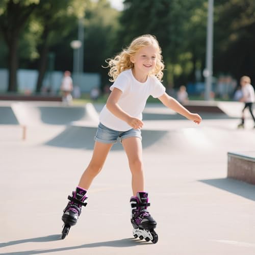 Adjustable Inline Skates for Boys and Girls with Luminous Wheels Roller Skates for Beginners and Women