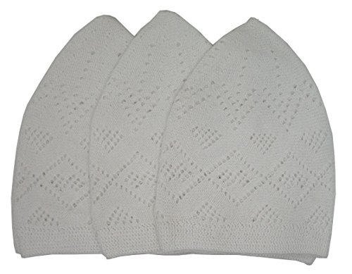 3x islam muslim knit cap kufi topi prayer hat crochet t…