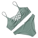 RUUHEE Cut Out Vintage Pin up 2 Piece Bikini Swimsuit for Women (FBA Optional)