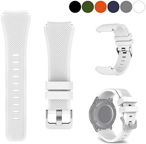 kitway Compatible Gear S3 Bands/Samsung Galaxy Watch 46mm, 22mm Soft Silicone Replacement Sport Band Strap Wristband Bracelet for Samsung Gear S3 Frontier/S3 Classic Smart Watch