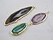 BRCbeads Agate Pendant Natural Agate with Gold Bezel Black/Brown/Pink/Green/Blue/Purple Colors One Hook Set of 3 Mixed Shape Mixed Color
