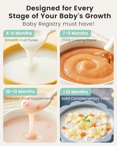 Grownsy Baby Food Maker with Steam Basket, One Step Baby Food Processor Steamer Puree Blender Grinder Mills Machine, Auto Cooking Grinding and Sterili-zing for Healthy Homemade Baby Food, White