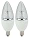 TCP 25W Equivalent, LED Torpedo Light Bulbs With Small Candelabra base, Dimmable, Soft White (2 Pack)