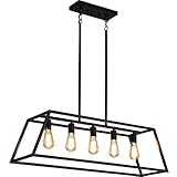 XISLTHOTSL Black Kitchen Island Lighting, 5-Light