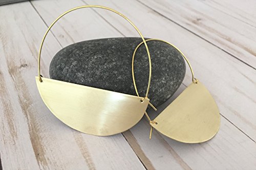 Brass Half Moon Hoop Earrings