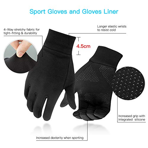image for Unigear Lightweight Running Gloves, Touch Screen Anti-slip Warm Gloves