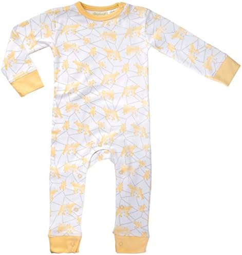 Sapling Organic Long Sleeve Romper Galaxy Bear Yellow 6-12m