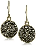 Kenneth Cole New York Gold Disc Pave Drop Earrings
