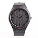 Bamboo Wooden Watch, Wristwatches Gift Cowhide Leather Strap Japanese Quartz Movement Watches with Gift Case (Grey)