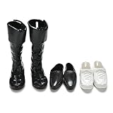 Crqes 3 Pairs Dolls Cusp Shoes Leather Shoes Boots for Ken Doll Barbie Toy