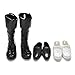 Crqes 3 Pairs Dolls Cusp Shoes Leather Shoes Boots for Ken Doll Barbie Toy