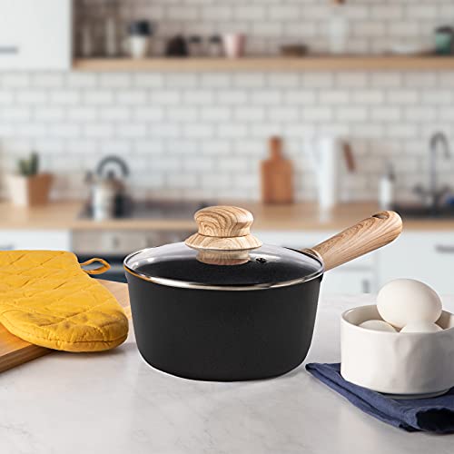 Country Kitchen Cookware Aluminum Saucepan, 1.5 Quart, Non Stick