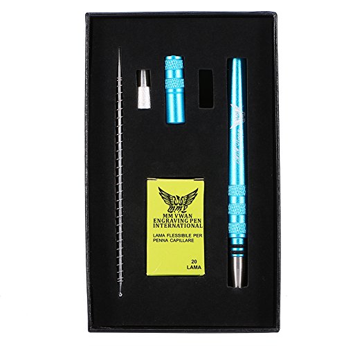 4 Colors Professional Hair Eyebrow Beard Styling Engraved Tool, Engraving Hairstyle Pen(Blue)