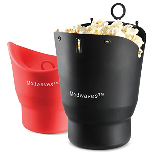 Modwaves 2 Pack Silicone Microwave Popcorn Popper Reusable Popcorn Bowls for Family Movie
