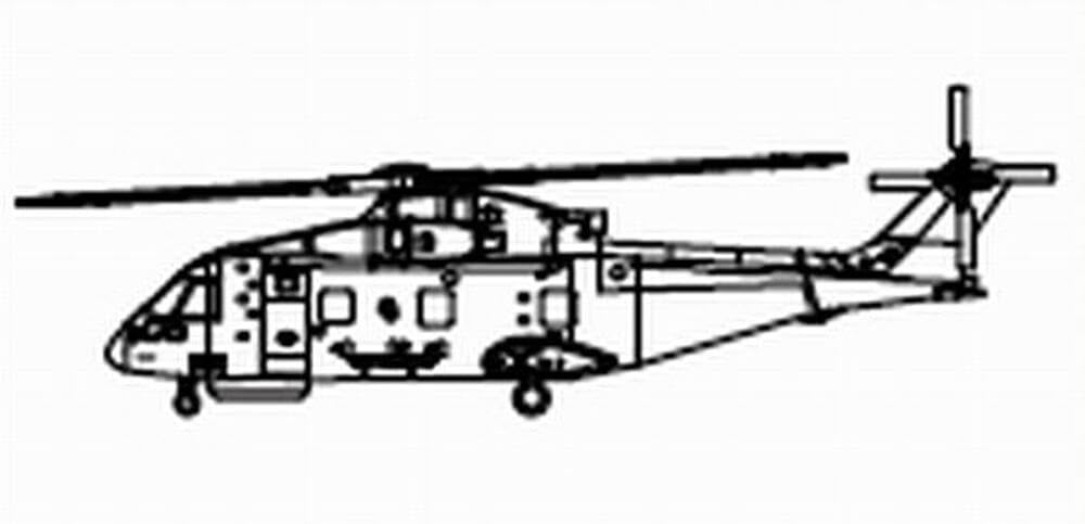 Trumpeter 1: 350 - EH-101 Merlin Helicopter (3 pcs)