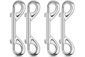 ERKOON 3.5 inch Double Ended snap Hooks,110lbs Metal Clips Load Capacity Zinc Alloy Double Sided Clips Heavy Duty Trigger Snap for Dogs Leashes/Water Bucket/Horse Feed/Hammocks Bolt snap