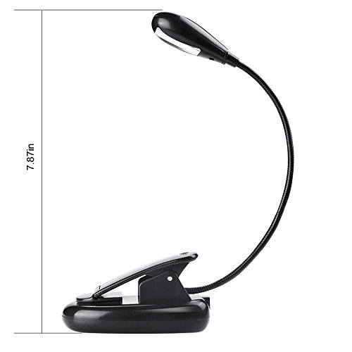 HeQiao Portable Flexible Clip on Music Stand Light LED Battery Book Lights USB Reading Night Light for Piano Readers