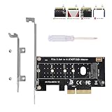 NVMe PCIe Adapter, M Key M.2 NVME SSD to PCI-e 3.0 x4 Host Controller Expansion Card with Low Profile Bracket, PCIe NVME Adapter for PC Desktop Support 2230 2242 2260 2280