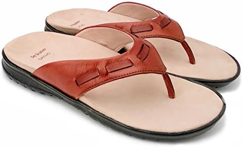 DE SCALZO Brown Leather Strip Orthopedic Slippers