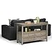 SIMPLIHOME Warm Shaker SOLID WOOD 48 inch Wide Transitional Transitional Modern Console Sofa Entryway Table in Distressed Grey with Storage, 4 Drawers, for the Living Room, Entryway and Bedroom