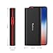 Yoobao Portable Charger with Built in Cables,10000mAh Power Bank Fast Charging 20W PD,3 Outputs and LED Display,External Battery Pack Cell Phone Charger Battery Portable, Black-red