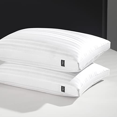 downluxe Goose Down Feather Pillow 2 Pack Gusseted Bed Pillows for