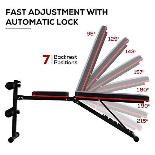 Weight Bench Adjustable Workout Bench Press Foldable Decline Incline