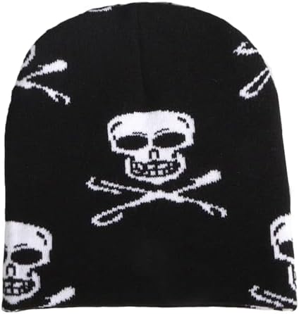 Fashion Knit Beanie with Cross Pattern Y2K Unisex Soft Jacquard