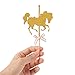 Glitter Gold Carousel Horse Cupcake or Cake Toppers Party Favors (12-Pack)