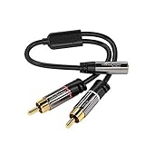 KabelDirekt (0.5 feet) Y Adapter (1 x 3.5mm Female to 2 x RCA Male) - Pro Series