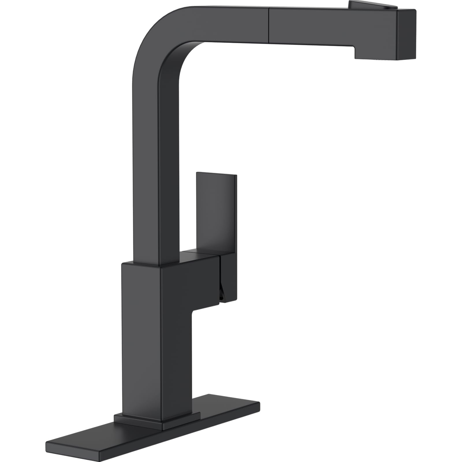 Photo 1 of APPASO Square Kitchen Faucet Black, S304 Stainless Steel Modern Sink Faucets with Pull Out Sprayer 2 Modes, Single Handle Faucet Kitchen for RV Bar Sink