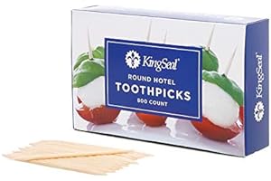 3,200 Count | KingSeal Bamboo Wood Round Hotel Toothpicks, 2.5 Inch Length, Plain, Unflavored, Perfect for Restaurants and Sampling Food, Bulk Pack - 4 Boxes x 800