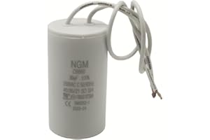 RESILORA 30UF MFD CBB60 Motor Run Capacitor 250VAC Volts Round Cylinder 2 Wires, Metallized Polypropylene Film Capacitor for Motor Run, Air Conditioners, Washing Machines and Water Pumps