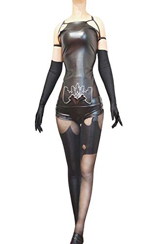 Yangxiao Womens Sexy Black PU Tights Halloween Cosplay Csotume