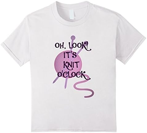 Kids Oh Look It's Knit O'Clock Trending Craft T-Shirt 6 White