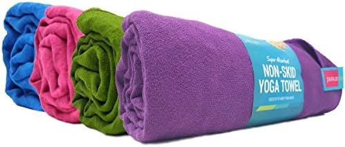 Yoga Towel by Pavandeep with Non Slip Silicon 3D Print for Ultimate Mat Grip, Perfect for Hot Yoga Bikram Pilates and Fitness (Lime Green, 68in (Regular))