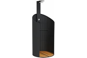 vidaXL Outdoor Shower - Black Poly Rattan, Acacia Wood Base, 39.4"x39.4"x95.1", Swimming Pool Furniture