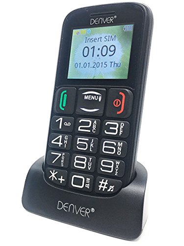Denver GSP-110 Big Button Mobile Phone For Elderly - Unlocked Senior Mobile Phone, SOS Mobile Phone, Senior Mobile Phone with Talking Numbers, Bluetooth, and Torch