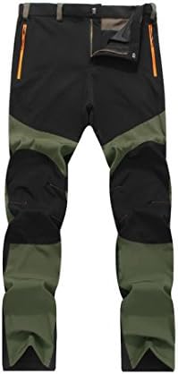 DRACLE Trousers Pants for Mens, Warm Waterproof Windproof Breathable Wear-resistant Quick dry pants Climbing/Outdoor/Hiking (Black, XXL)