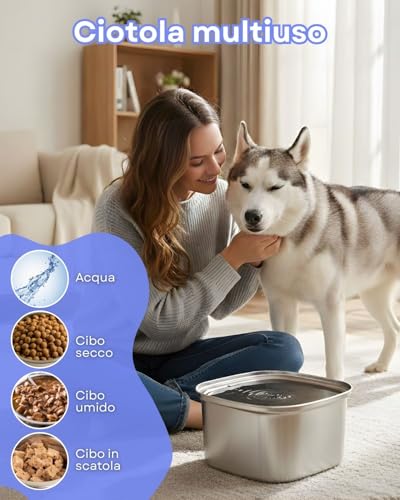 NOOGUI - Bowl for Dogs - Capacity 3L - Anti-drip Bowl Anti-Spill Anti-tip - Animal Accessory Non-Slip Base - Dog Water Bowl - Dispenser with 4 Bags Included