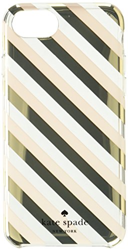 kate spade new york Protective Hardshell Case for iPhone 7 - Diagonal Stripe Blush / Gold