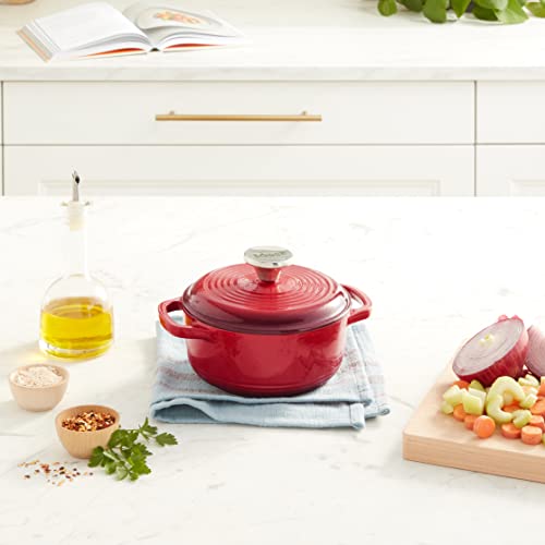 Lodge EC1D43 Enameled Cast Iron Dutch Oven, 1.5Quart, Red Pricepulse