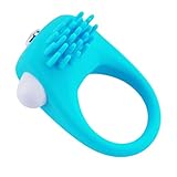 Vibrating Penis Ring, Tracy's Dog Vibrating Mini Silicone Rabbit Cock Ring Stimulator Sex Toy (Blue)