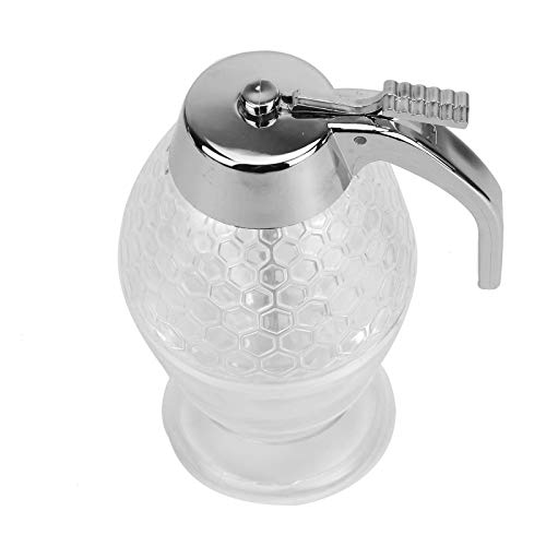 Timoo Honey Dispenser No Drip Condensed Milk Dispenser Syrup Dispenser Container with Storage Stand and Stopper, 8 Ounce