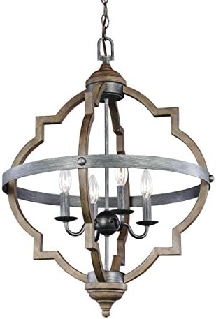 Front Street Lighting Socorro Adjustable Four-Light Hall or Foyer Pendant Fixture, Stardust Finish