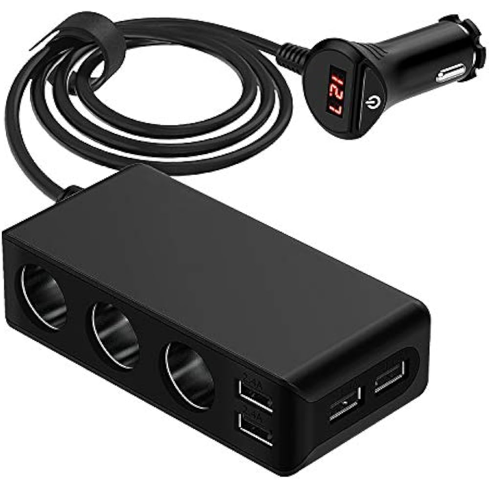 HiGoing 120W 3Socket Cigarette Lighter Power Adapter 12V/24V DC Outlet