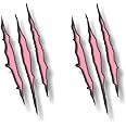 2 Ripped Claw Marks Vinyl Sticker Decals Jurassic Dinosaur Monster Scratches Torn Metal Vehicle Park Decal Stickers (Pink 9")