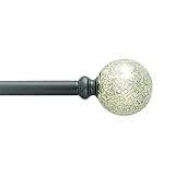 Mercury Glass in Pewter, Curtain Rod by Sheffield Home, 36 to 66-Inch