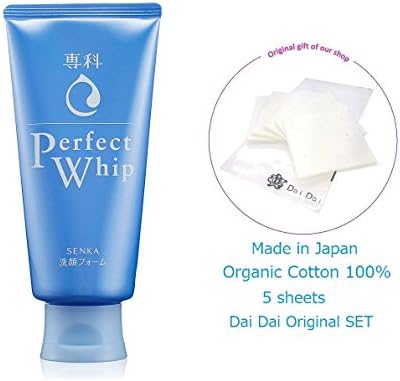 Japan Health and Personal - Senka Perfect Whip 120g + DaiDai Original Organic Cotton Puff